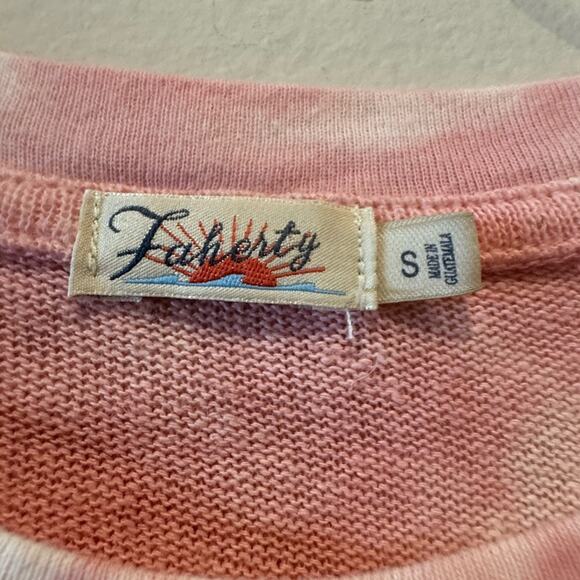 Faherty Didion organic hemp/cotton pink and white tie dye size small - Picture 5 of 8